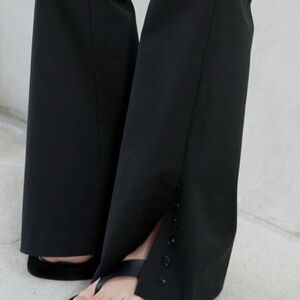 The Frankie Shop Black Wide-Leg Pants